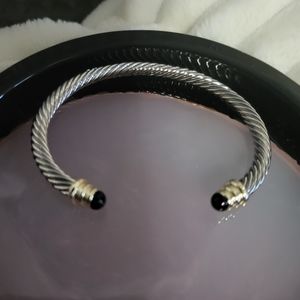 Sliver & black & gold cuff bracelet